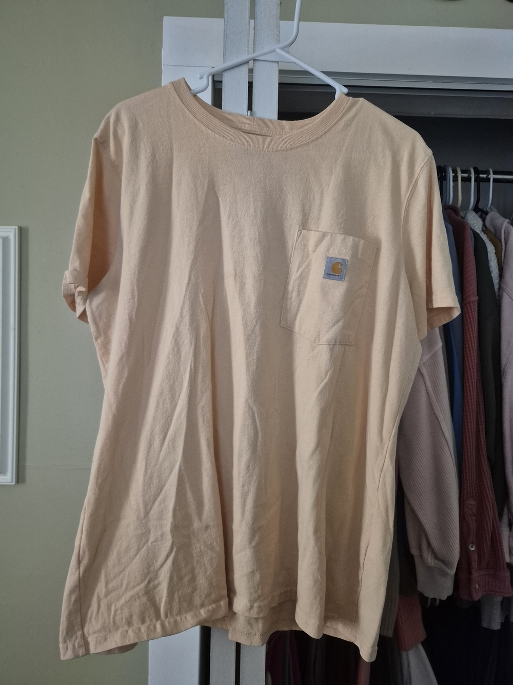 Carhartt Women's Short Sleeve Pocket Tee in Peach